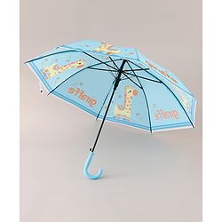 Babyhug Free Size Giraffe Printed Umbrella - Light Blue