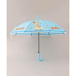 Babyhug Free Size Giraffe Printed Umbrella - Light Blue