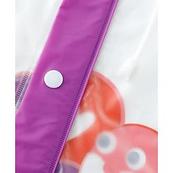 Babyhug Hooded Raincoat With Animal Print - Purple