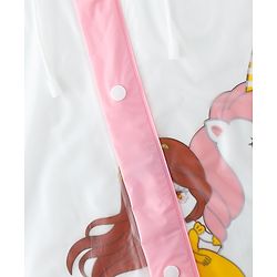 Babyhug Full Sleeves Raincoat With Unicorn Print - Pink