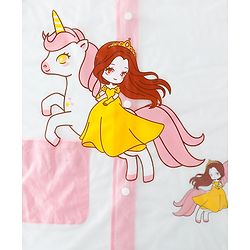 Babyhug Full Sleeves Raincoat With Unicorn Print - Pink