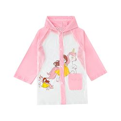 Babyhug Full Sleeves Raincoat With Unicorn Print - Pink