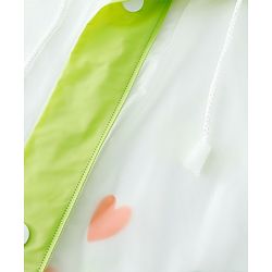 Babyhug Full Sleeves Raincoat With Dino Print - Green