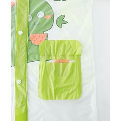 Babyhug Full Sleeves Raincoat With Dino Print - Green