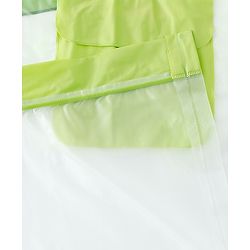 Babyhug Full Sleeves Raincoat With Dino Print - Green