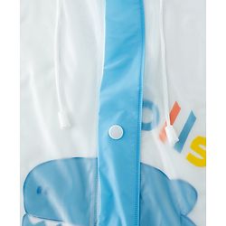 Babyhug Full Sleeves Raincoat With Dino Print - Blue