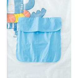 Babyhug Full Sleeves Raincoat With Dino Print - Blue