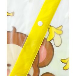 Babyhug Full Sleeves Raincoat With Monkey Print - Yellow