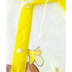Babyhug Full Sleeves Raincoat With Monkey Print - Yellow