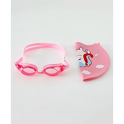 Babyhug Free Size Swimming Set Unicorn Print - Pink
