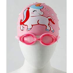 Babyhug Free Size Swimming Set Unicorn Print - Pink