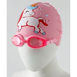 Babyhug Free Size Swimming Set Unicorn Print - Pink