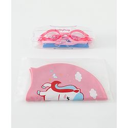 Babyhug Free Size Swimming Set Unicorn Print - Pink