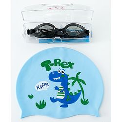 Babyhug Free Size Swimming Set Dinosaur - Light Blue