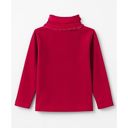 Babyhug Cotton Elastane Knit Full Sleeves Turtle Neck Winter T-Shirt with Bow Applique - Dark Red