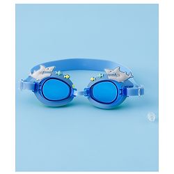 Babyhug Free Size Swimming Goggles With Sea Life Applique - Blue