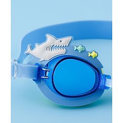 Babyhug Free Size Swimming Goggles With Sea Life Applique - Blue