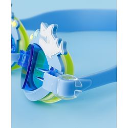 Babyhug Free Size Swimming Goggles With Sea Life Applique - Blue