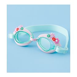 Babyhug Free Size Swimming Goggles With Floral Applique - Pink & Sea Green