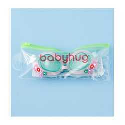 Babyhug Free Size Swimming Goggles With Floral Applique - Pink & Sea Green