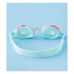 Babyhug Free Size Swimming Goggles With Floral Applique - Pink & Sea Green