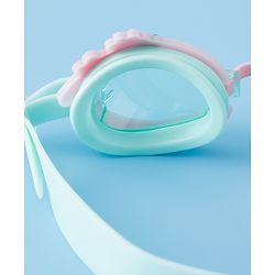 Babyhug Free Size Swimming Goggles With Floral Applique - Pink & Sea Green