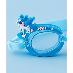 Babyhug Swimming Goggles With Unicorn Applique - Blue