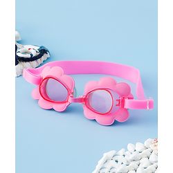 Babyhug Swimming Goggles With Floral Applique - Pink