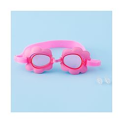 Babyhug Swimming Goggles With Floral Applique - Pink