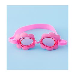 Babyhug Swimming Goggles With Floral Applique - Pink