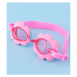 Babyhug Swimming Goggles With Floral Applique - Pink