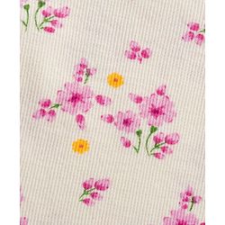 Babyhug Cotton Elastane Knit Full Sleeves Turtle Neck Winter T-Shirt With Floral Print & Bow Applique - White