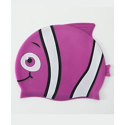 Babyhug Fish Shaped Swimming Cap Free Size - Purple