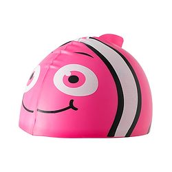 Babyhug Swimming Cap With Fish Print - Dark Pink