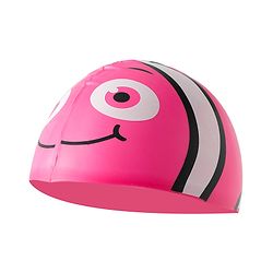 Babyhug Swimming Cap With Fish Print - Dark Pink