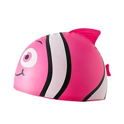 Babyhug Swimming Cap With Fish Print - Dark Pink