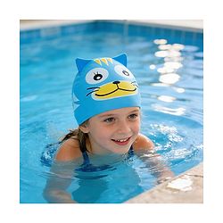 Babyhug Fish Shaped Swimming Cap Free Size - Blue