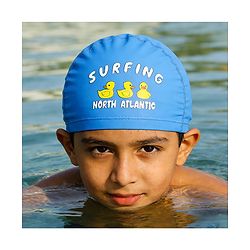 Babyhug Swimming Cap With Duck Print - Blue