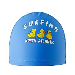 Babyhug Swimming Cap With Duck Print - Blue