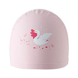 Babyhug Swimming Cap With Swan Print - Pink