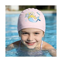 Babyhug Swimming Cap With Mermaid Print - Pink