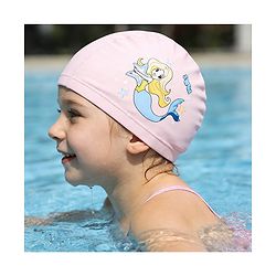 Babyhug Swimming Cap With Mermaid Print - Pink