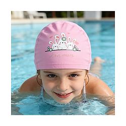 Babyhug Swimming Cap With Bunny Print - Pink