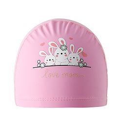Babyhug Swimming Cap With Bunny Print - Pink