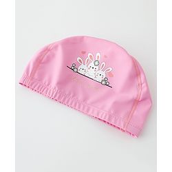Babyhug Swimming Cap With Bunny Print - Pink