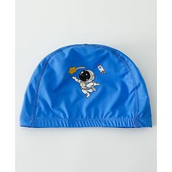 Babyhug Swimming Cap With Astronaut Print - Blue