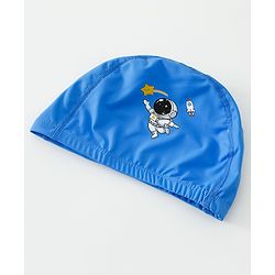 Babyhug Swimming Cap With Astronaut Print - Blue