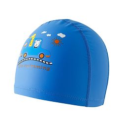 Babyhug Swimming Cap With Car & Animal Print - Blue