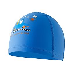 Babyhug Swimming Cap With Car & Animal Print - Blue