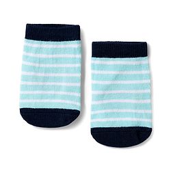 Cute Walk by Babyhug Knit Ankle Length Antibacterial Socks With Stripes & Animal Design Pack Of 3 - Light Blue & Orange